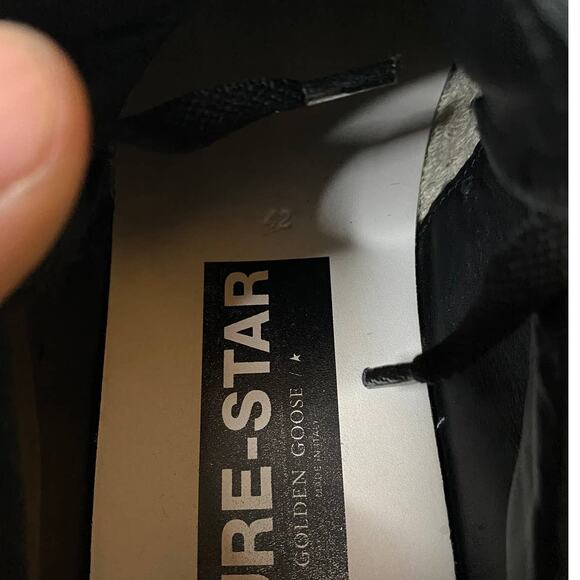 Golden Goose Pure-Star Low Black Leather Sneakers 42 (US 9-9.5) - Picture 8 of 9